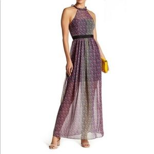 BCBGeneration. Patterned Ruffle mock neck.